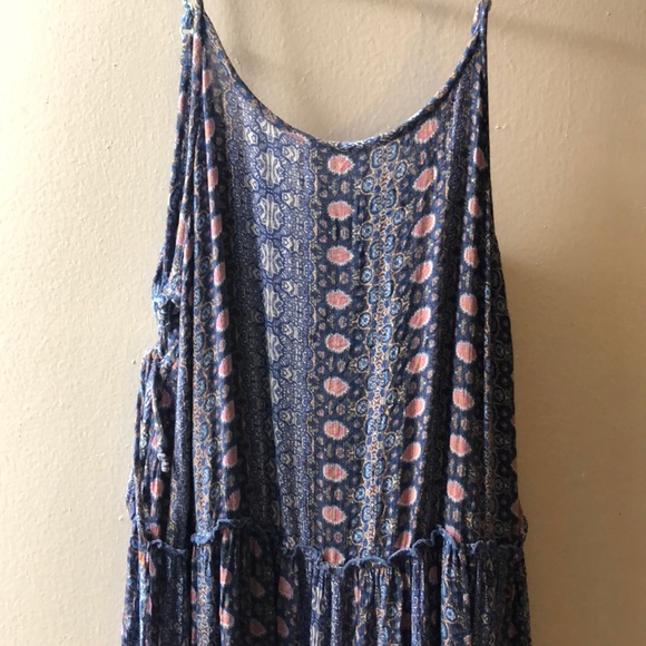 Blue Floral Maxi Dress - Picture 2 of 5